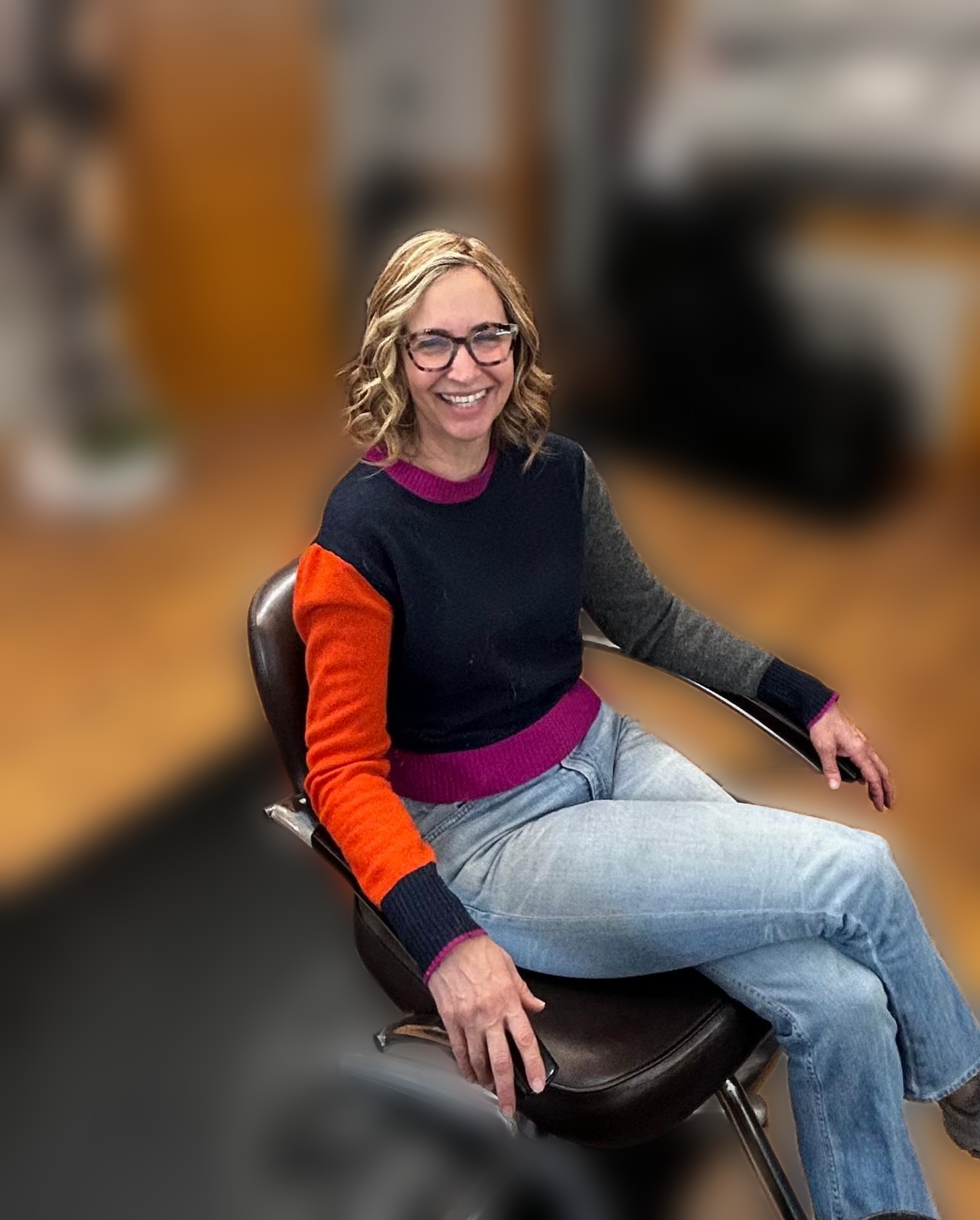 Client after topper — full, voluminous curls